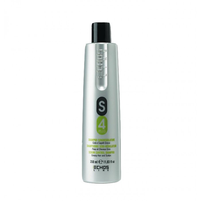 shampooing S4 Plus de la marque Echosline, spécialement conçu pour les cheveux gras. Enrichi d'extraits de bouleau, d'huile d'olive et de cacao, ce shampoing sebo-régulateur offre une action nettoyante efficace qui rééquilibre le cuir chevelu et aide à réguler la production excessive de sébum, laissant vos cheveux frais et légers.