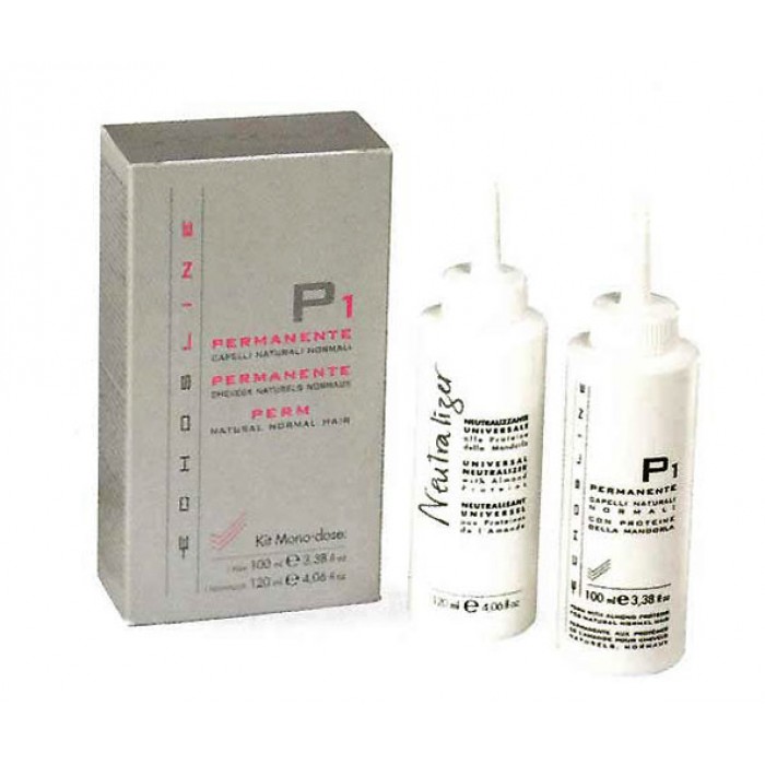 Le Kit P1 - Permanente cheveux naturels contient 1 unidose de permanente 100ML + 1 unidose de neutralisant 120 ML.