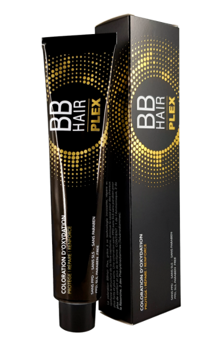BB HAIR PLEX - COLORATION D'OXYDATION 100ML est une coloration enrichie en PLEX pour plus de confort et plus de brillance. La coloration BBHair Plex, grâce à sa technologie innovante, répare et renforce la structure de la fibre capillaire, diminue la casse pour des cheveux plus fort et plus sains. Des extraits de grenade, connue pour ses vertus médicinales et antioxydantes ont été intégrés dans la formulation de la couleur afin d'apporter soin et douceur aux cheveux.