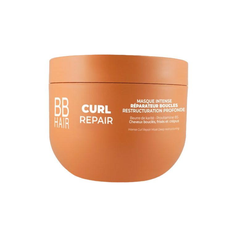 BB Curl Repair Masque Intense Réparateur Boucles Le Masque Intense Réparateur Boucles Curl Repair est conçu pour restructurer en profondeur les cheveux frisés à crépus. Sa formule est enrichie en beurre de karité et en provitamine B5, qui contribuent à régénérer les boucles fragiles et abîmées. Ses ingrédients hautement réparateurs aident à redonner leur santé naturelle aux cheveux frisés, les rendant plus brillants et disciplinés.