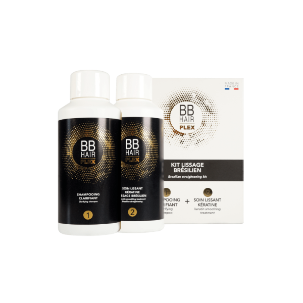 Le Kit de lissage brésilien à la Kératine BBHair Plex est une technique de lissage qui grâce à son action lissante et réparatrice apporte brillance et discipline les cheveux. Ce lissage est thermo actif, ce qui permet à la fibre de se lisser sous l'action de la chaleur en disciplinant les frisottis. Ce n’est pas un défrisage et il ne modifie pas chimiquement la structure du cheveu