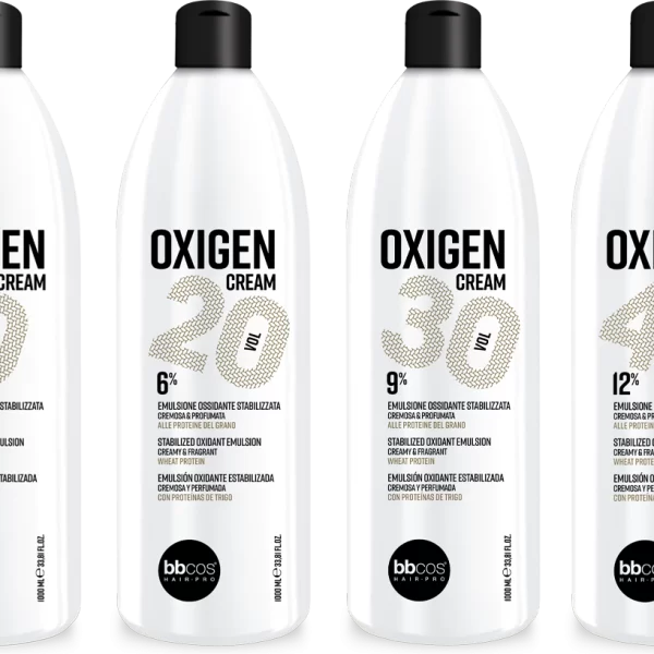 La ligne de crème Oxigen, avec son parfum fruité délicat, améliore les performances des barbecues coloration et blanchiment, obtenant des mélanges parfaitement amalgamés et homogènes et Garantir la protection du cuir chevelu et des cheveux.