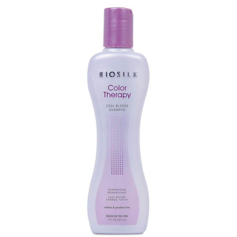 Le Shampooing BioSilk Color Therapy Cool Blonde 207ML avec sa formule dynamique sans sulfate neutralise et élimine les tons jaunes indésirables des cheveux gris et blancs, vous offrant une couleur blonde plus saine, plus brillante et plus vibrante. Vos cheveux blonds resteront plus frais que jamais, tout en étant doux, lisses et irrésistiblement brillants.