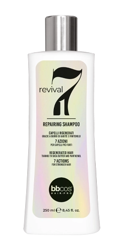 "7 IN 1 REVIVAL Shampoo" de la marque BBCOS. Conçu pour offrir une expérience de lavage exceptionnelle, ce shampooing tout-en-un incarne la fusion parfaite de la performance, de la polyvalence et du soin pour vos cheveux.