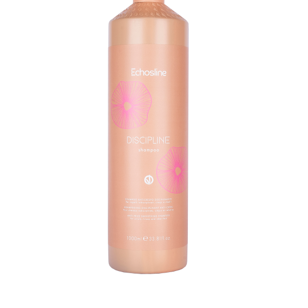 Discipline Shampoo - Cheveux Crépus de la marque Echosline, spécialement conçu pour les cheveux indisciplinés, crépus et difficiles à maîtriser. Sa formule innovante, sans SLS/SLES, offre un nettoyage en douceur tout en préservant l'équilibre naturel des cheveux.