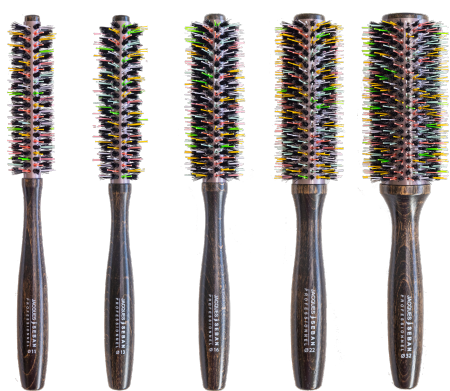 Brosse ronde poils sanglier picots mélangés multicolores JACQUES SEBAN