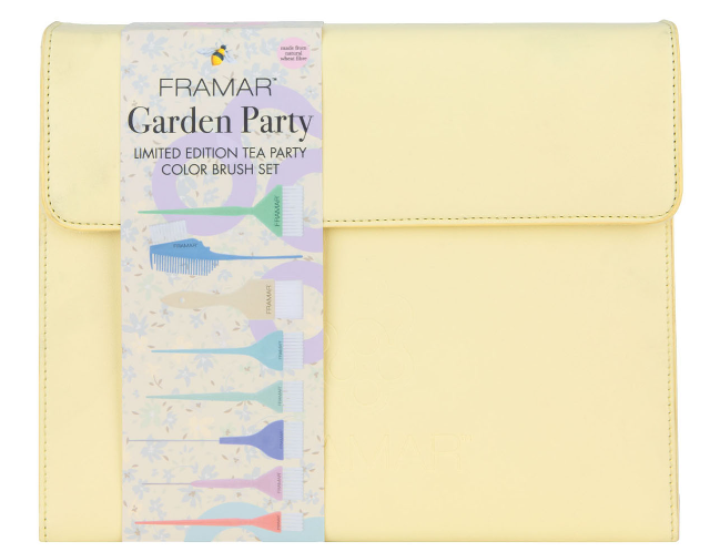 Kit de 8 pinceaux de couleur FRAMAR Garden Party est conçu pour les stylistes modernes, offrant tout le nécessaire pour créer des colorations uniques, même en déplacement. Ce set de voyage, dans sa pochette jaune éclatante, est doté de 8 pinceaux de couleur essentiels pour répondre à chaque besoin en matière de coloration professionnelle.