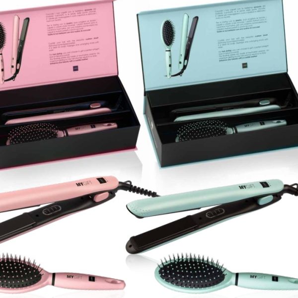 Un duo indispensable pour sublimer vos cheveux : un fer à lisser performant et une brosse démêlante ultra douce, réunis dans un coffret élégant.